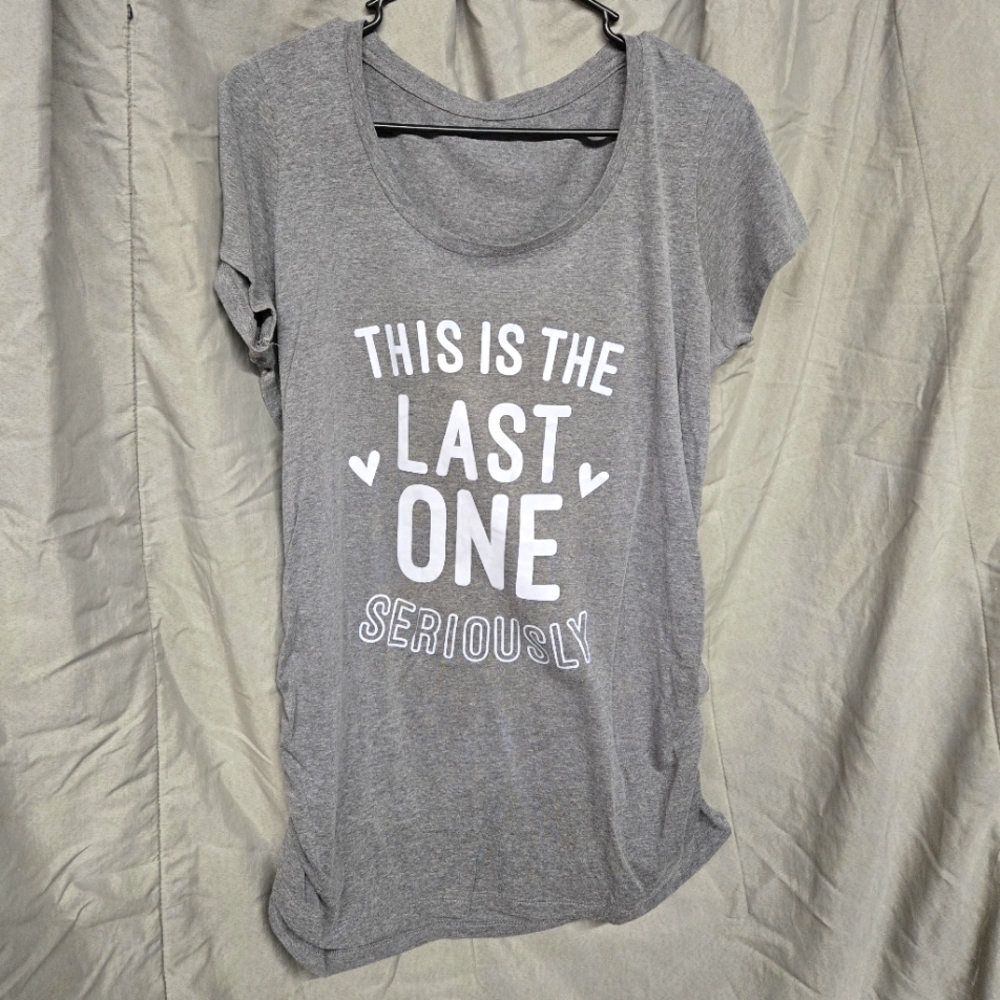 Funny Gray Maternity Tee Shirt